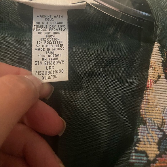 Vintage Tapestry Teddy Bear Christmas Vest by White Stag X-Large - Picture 3 of 8